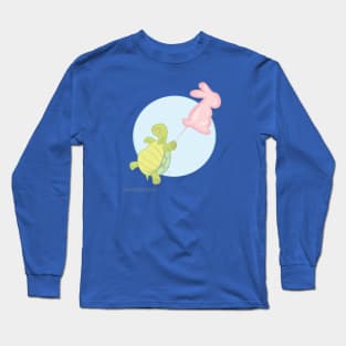 A Turtle With A Pink Hare Ballon Long Sleeve T-Shirt